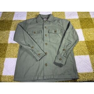 Faherty Brand Womens Utility Shirt Jacket Olive Green Cotton Military XS